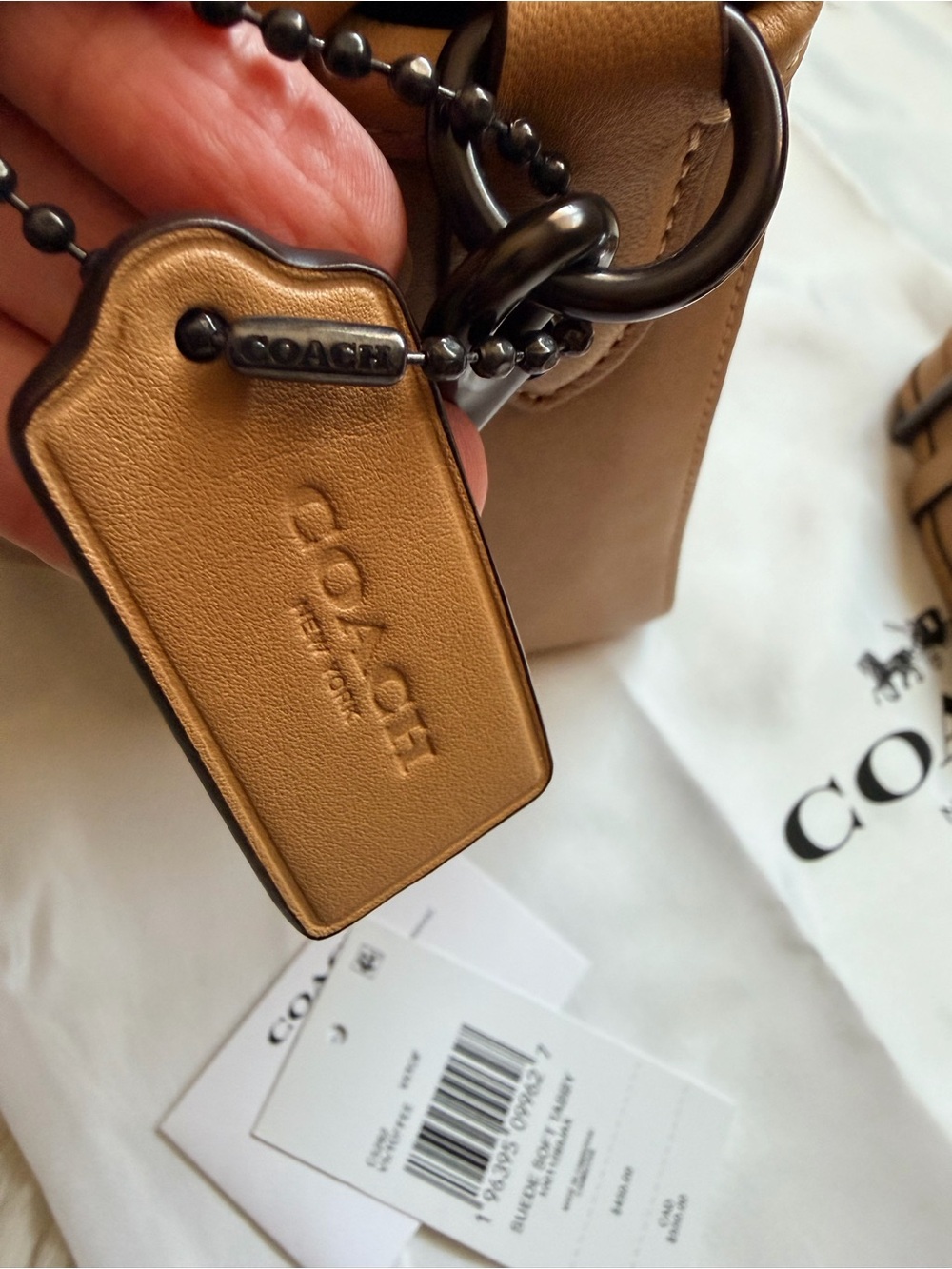 Coach Soft Tabby 26 Suede With Leather Shoulder And Crossbody Strap Toffee - Picture 11 of 17